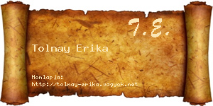 Tolnay Erika névjegykártya